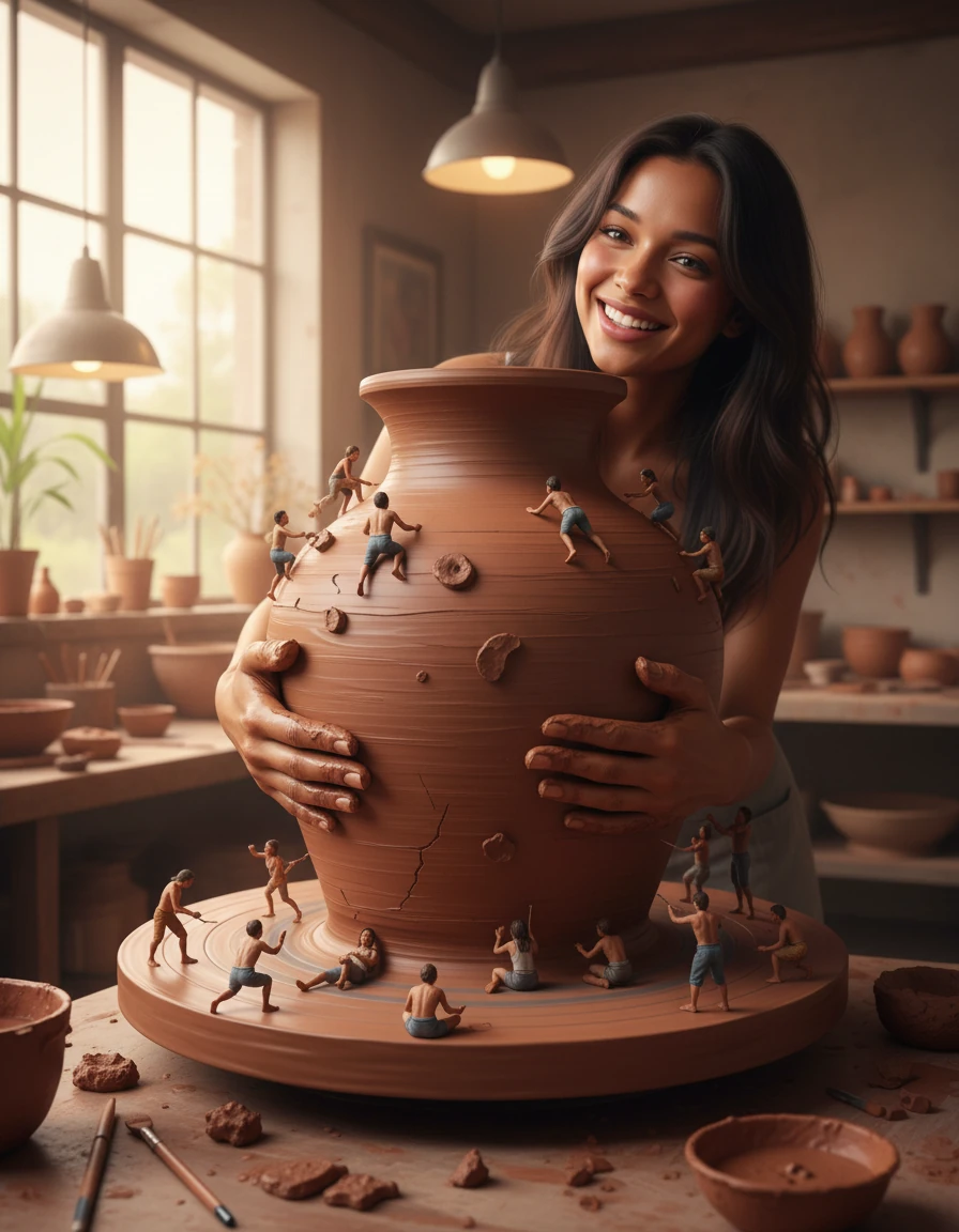 L’atelier des petits mondes — La terre, la lumière et des personnages hauts comme un pouce.