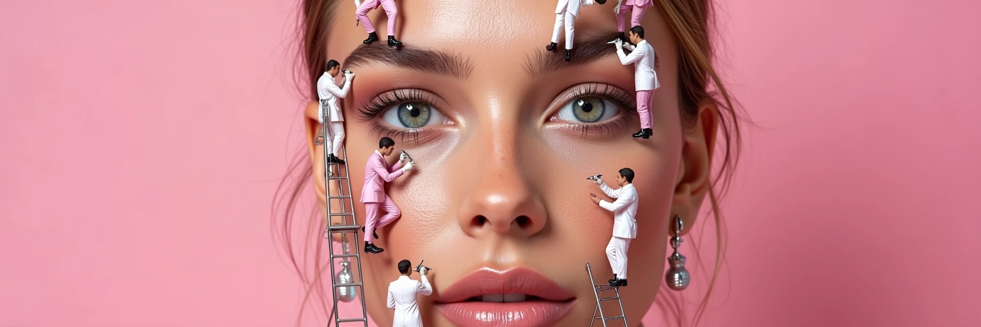 La beauté dans les moindres détails — Une scène panoramique, des gestes précis et un décor rose.